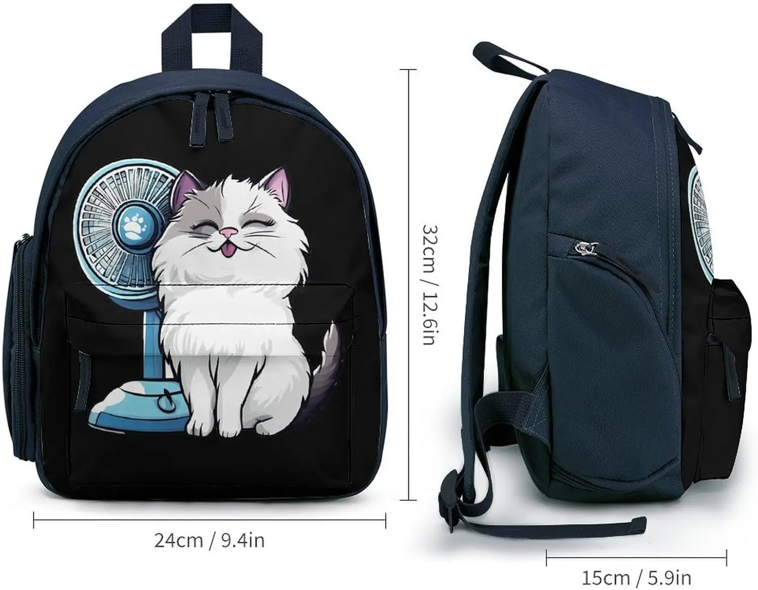 Picture 3: Cute Cat Print Travel Laptop Backpack Lightweight Daypack Business Work Bag for Men Women