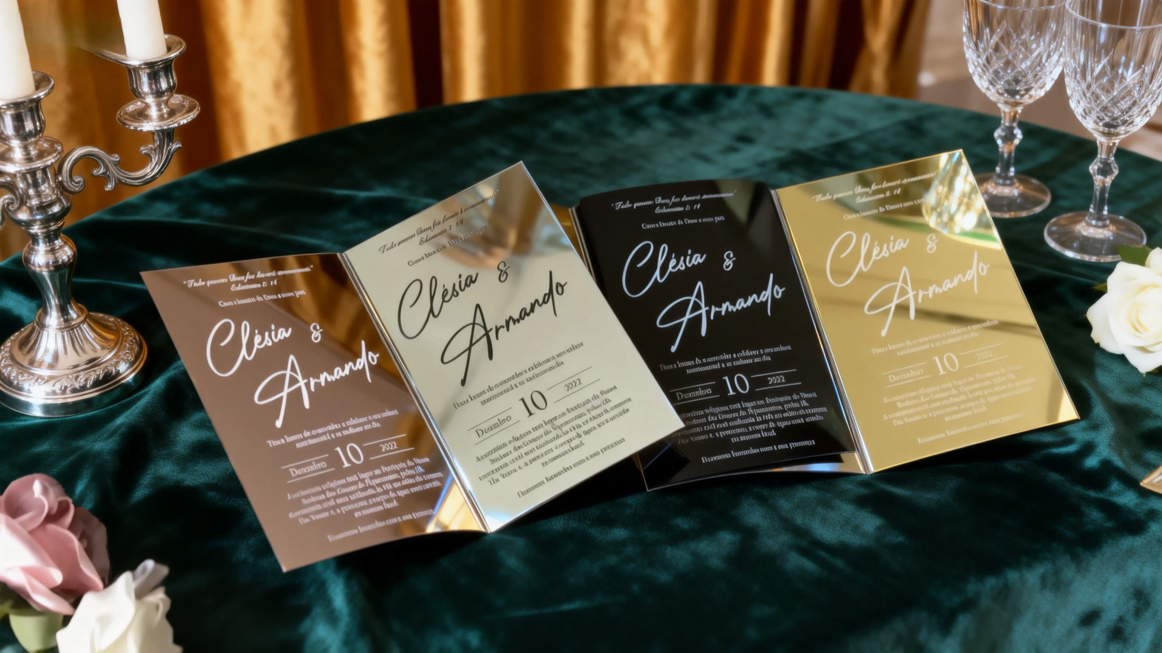 

10pcs Customized Wedding Acrylic Menu,Gold,Silver,Black,Rose Gold Mirror Surface Table Seating Cards,Acrylic invitation Card