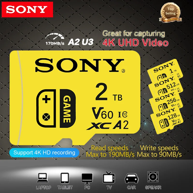 

SONY 2TB 1TB SD Memory Card Micro TF SD Card A2 U3 256GB 512GB 128GB High Speed MLC TF Card For Nintendo Switch PS4 Games PC