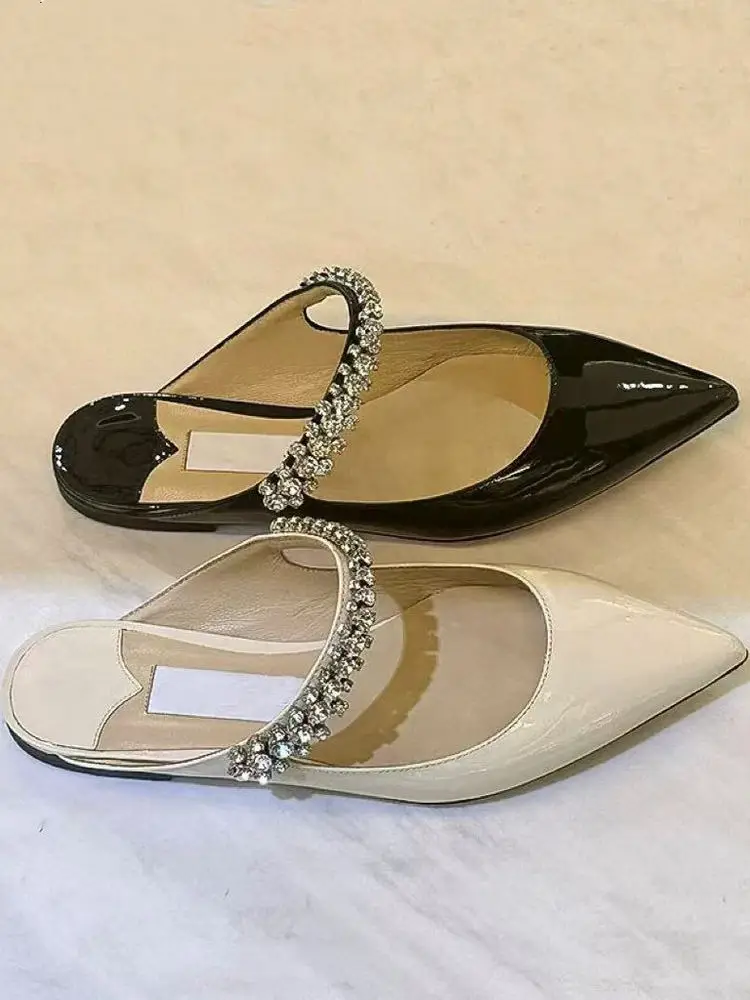 

Кожаные сабо без шнуровки с острым носком и острым носком на плоской подошве, рабочие сандалии Buule, женские сандалии Faion Single oes