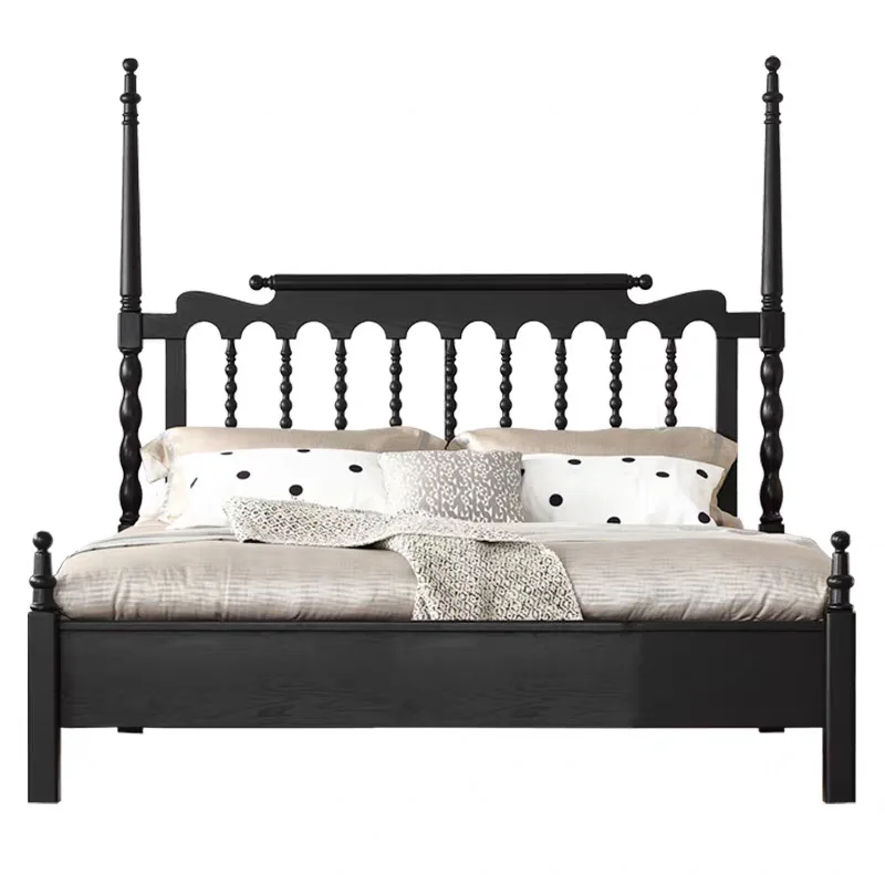 

Medieval style solid wood bed Master and second bedroom Windsor Double bed French retro style wedding bed