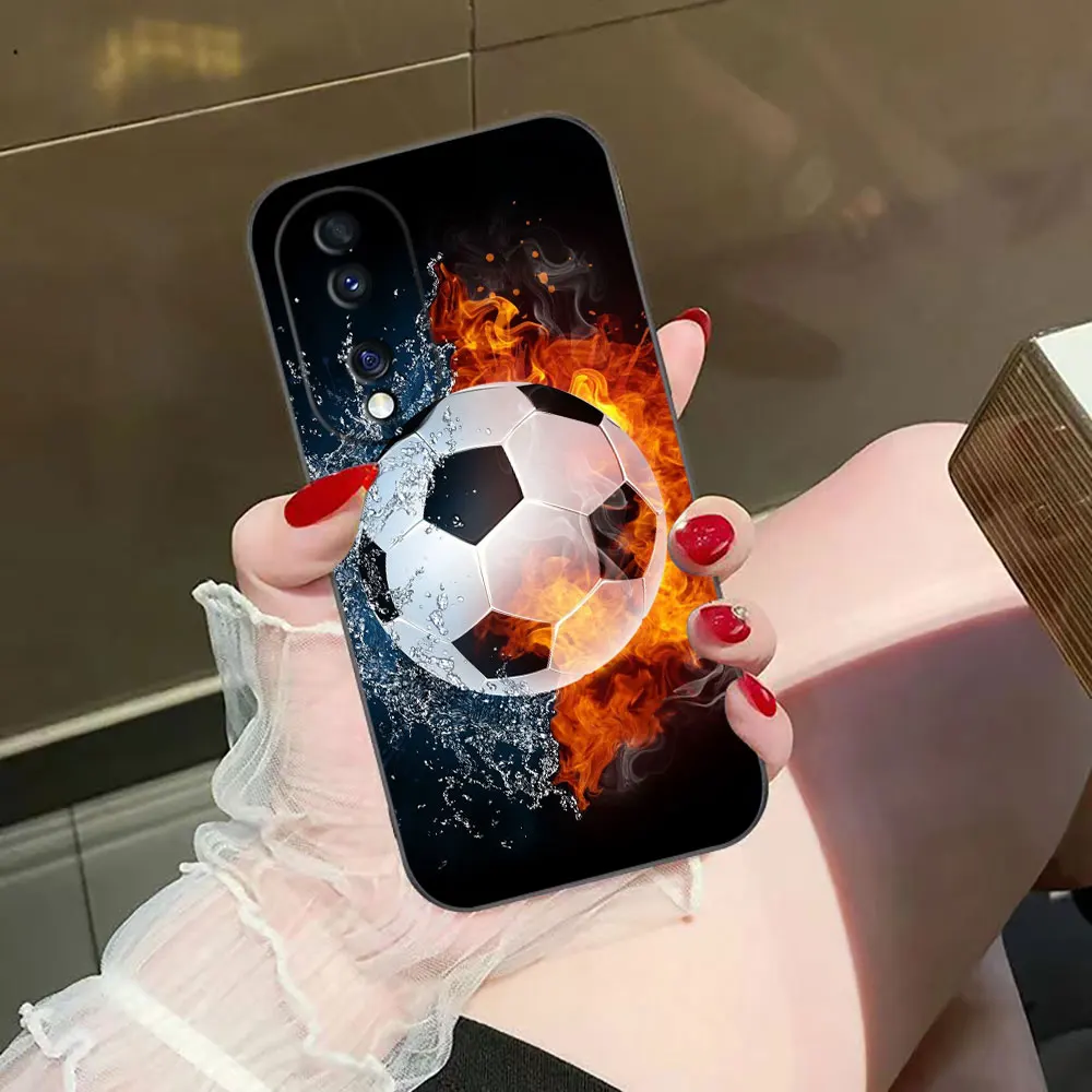 

Fire Football Soccer Ball Phone Case For HUAWEI NOVA Y70 3I 7I 8I 9SE P30 Y9 HONOR 8X 9X 20 90 X6B X7A X7B X8B X9 X9B X9A Case