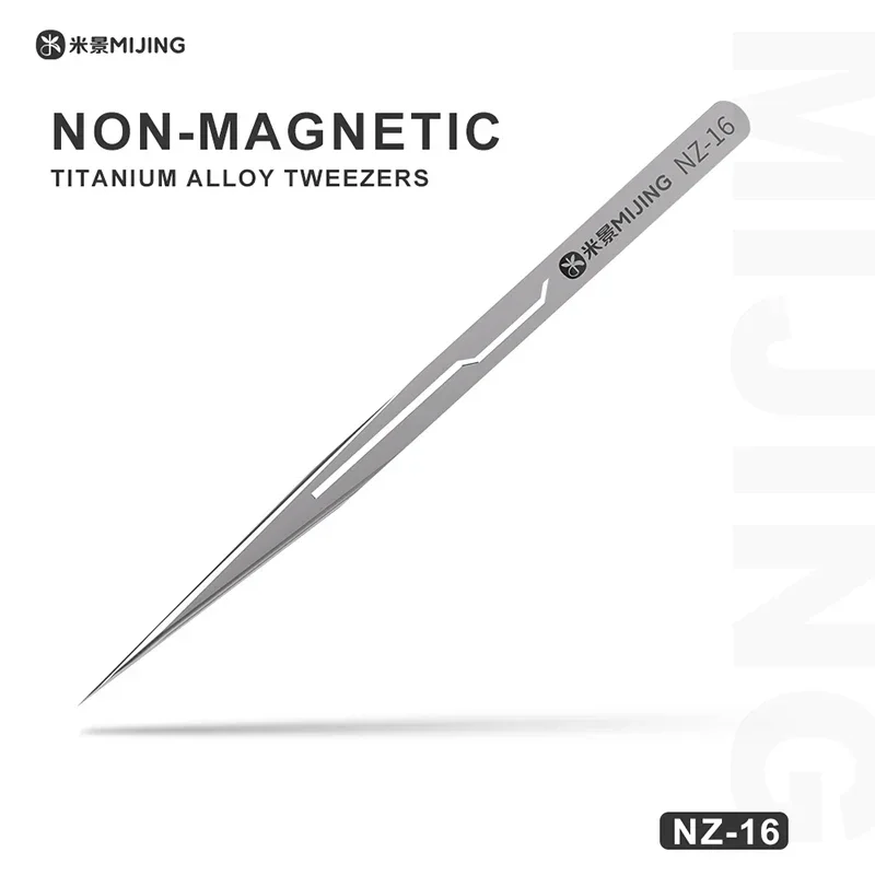 MIJING NZ-16 pince à épiler Non magnétique en alliage de titane pince à épiler Ultra précise et résistante à la Corrosion pince de réparation de téléphone