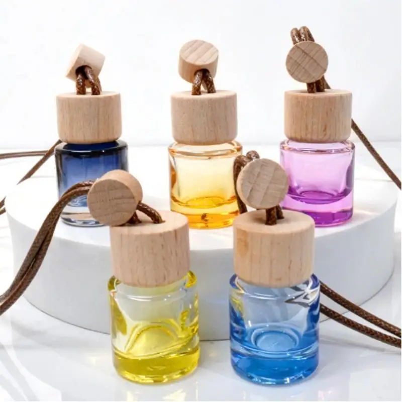 Mini Round Pendant Essential Oil Diffuser Bottle Car Air Freshener Perfume Fragrance Ornament Vial