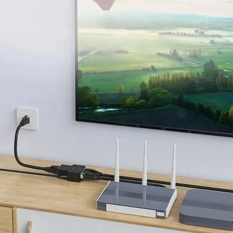 1対2 RJ45イーサネットスプリッター 100Mbps デュアルポートイーサネットケーブル ネットワークスプリッターケーブル エクステンダー PC、ラップトップ、テレビ、ルーター、コンピューター用