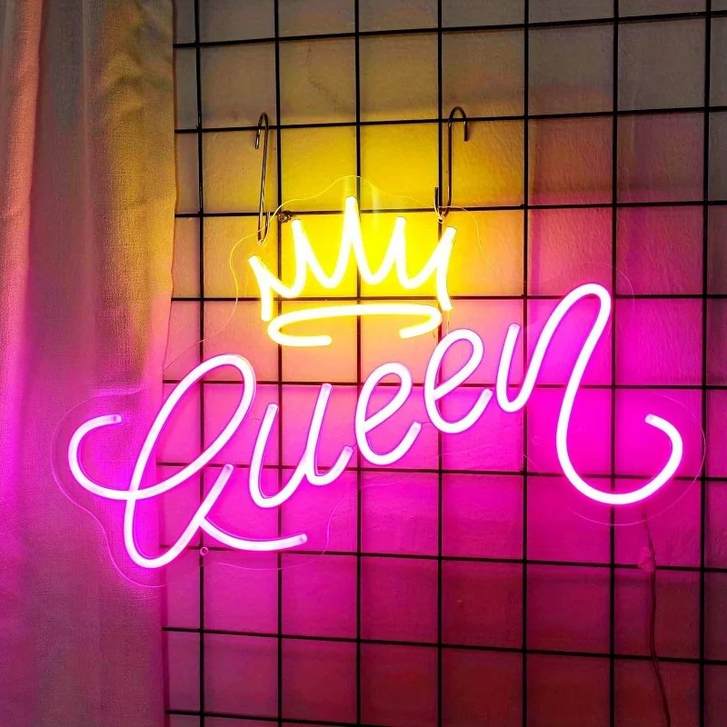 

1pc Crown Queen Neon Sign for Wall Decor, Led Signs, Crown Decoration Neon Lights for Party Family Wall Decor Cute Neon Signs