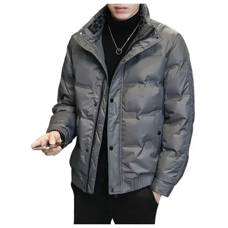 

Handsome Jacket Autumn Winter Casual Stand-up Collar Down coat Windproof and Waterproof Mens' Short Light Thin Duck Down Jacket