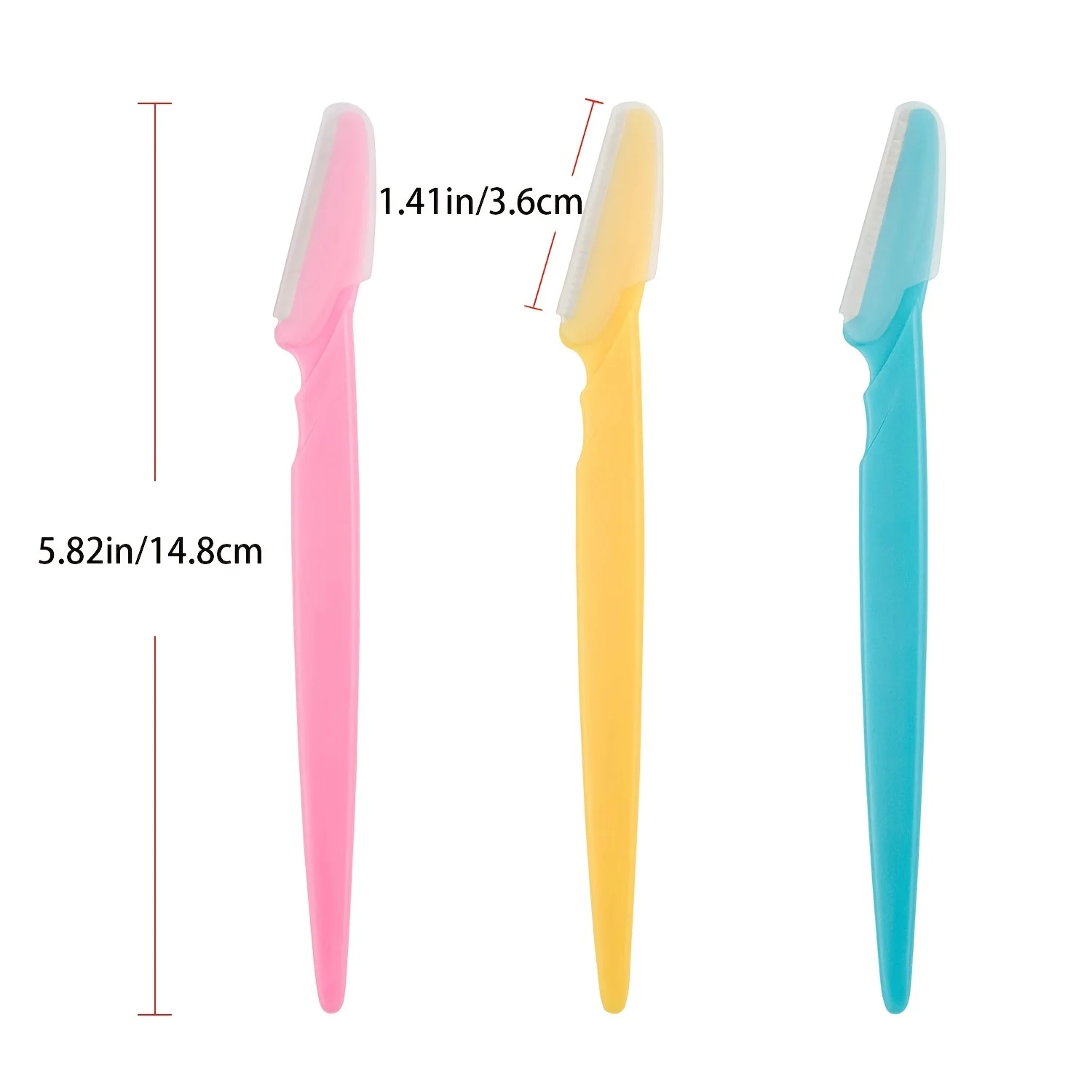 18 Eyebrow Trimmers, Stainless Steel Blades with Protective Covers, Facial Hair Removal Razor