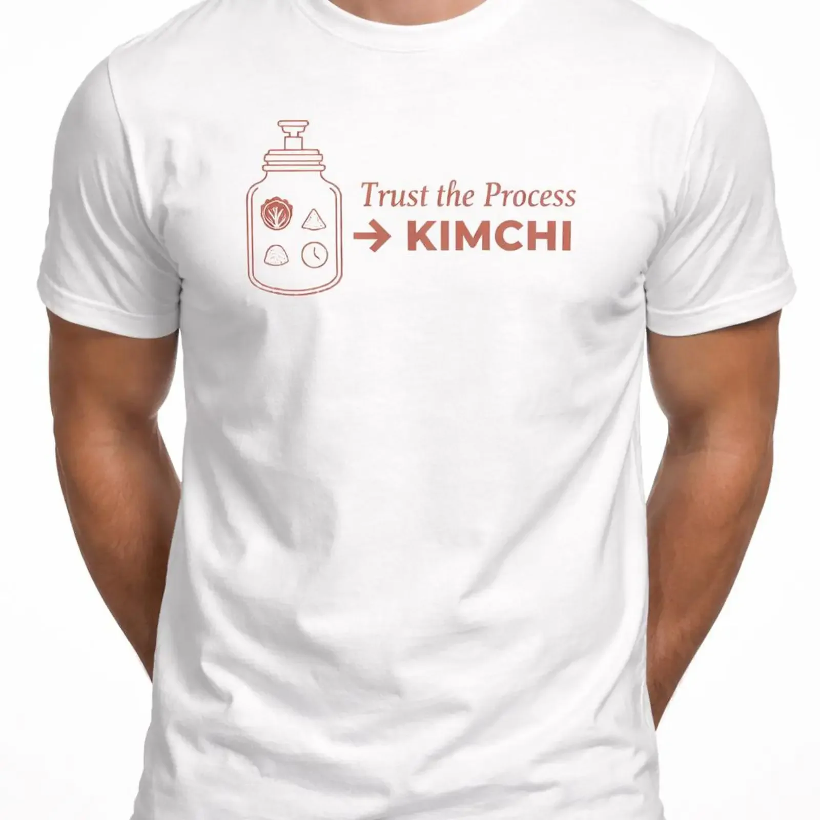 Fermentation Kimchi Jar T Shirt Trust the Process Foodie  vintage Washed homme Unisex Versatile Comfortable Breathable fashion