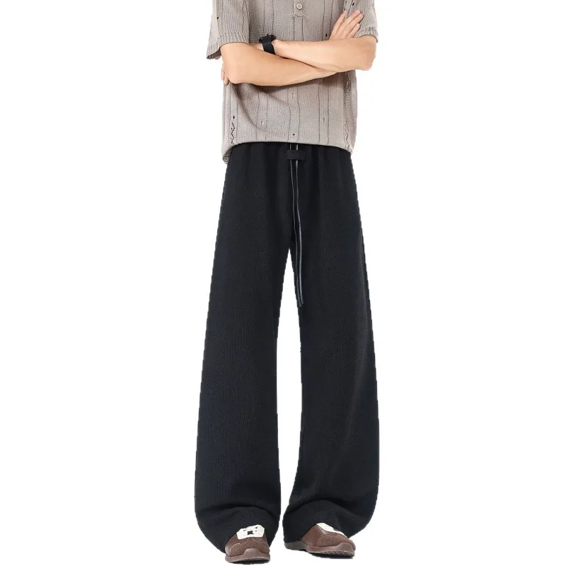 2026 New Korean Style Casual Loose Pants for Men Summer Fashion Men's Sports Wide Leg Trousers Joggers Sweatpants Streetwear
