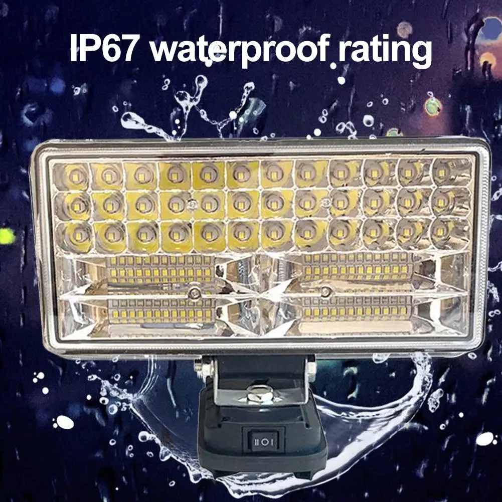 سطوع عالية LED ضوء العمل IP67 مقاوم للماء ABS بطارية متوافقة شحن مزدوج معدني وضع USB حامل قابل للتعديل O4G5 #6