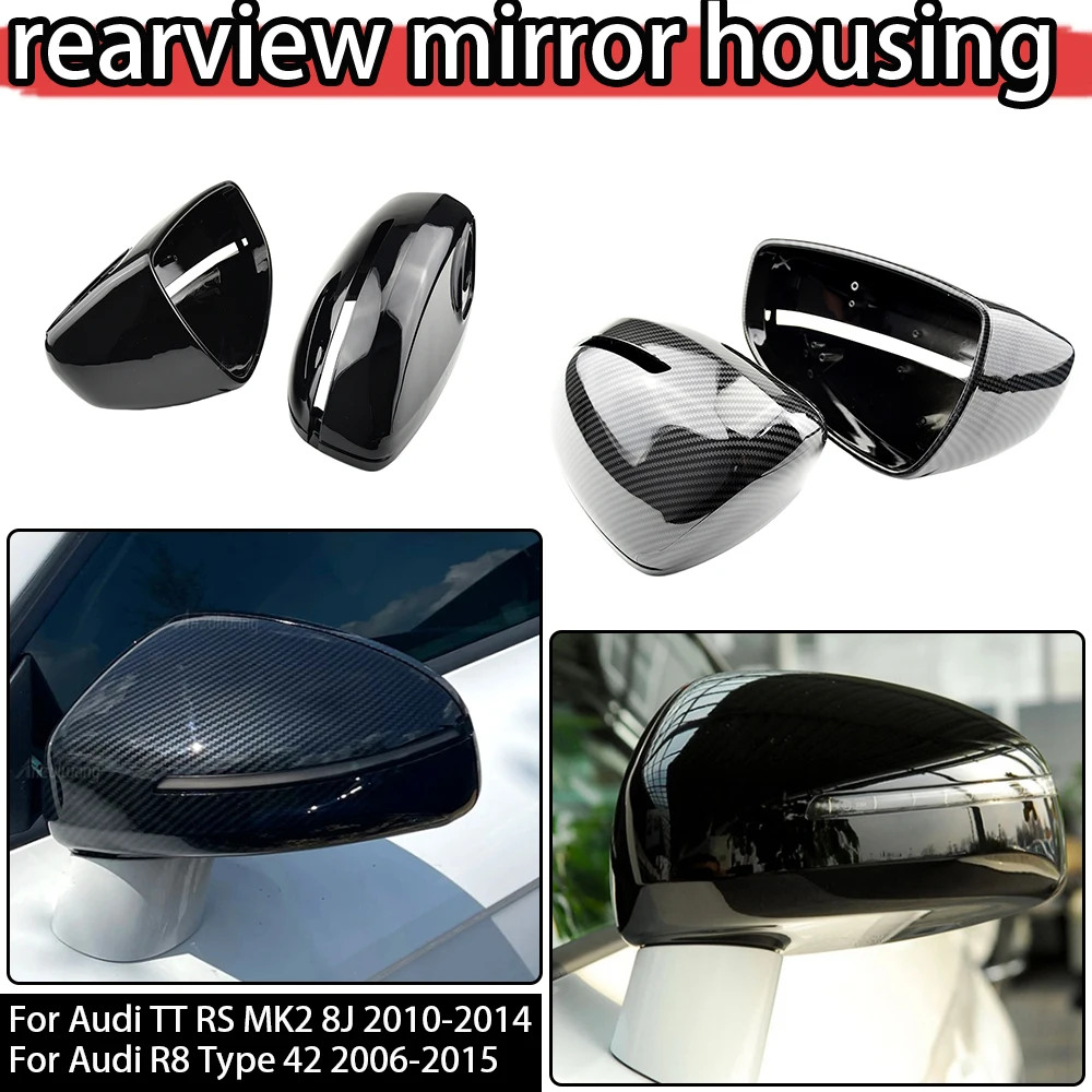 

Side Mirror Caps For Audi TT TTS TT RS 8J MK2 07-14, R8 42 07-15 Replacement style Carbon pattern Mirror Cover Covers