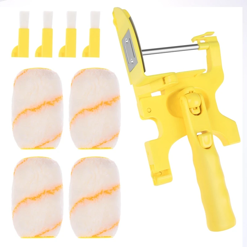 11Pcs Paint Roller Brush Set Multifunctional Hand-Held Clean-Cut Paint Edger Roller Brush Portable Home Improvement Tool