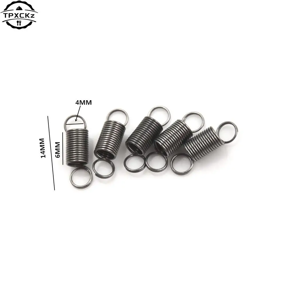 10pcs Stainless Steel small Tension Spring With Hook For Tensile DIY Toys Spring length 6 mm stretch to 30MM