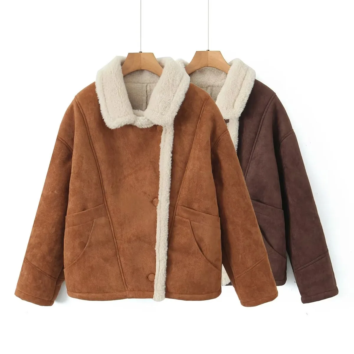 Winter jackets for women 2023 faux fur coat women winter outfits crop teddy coats for women brown furry jacket vintage clothes