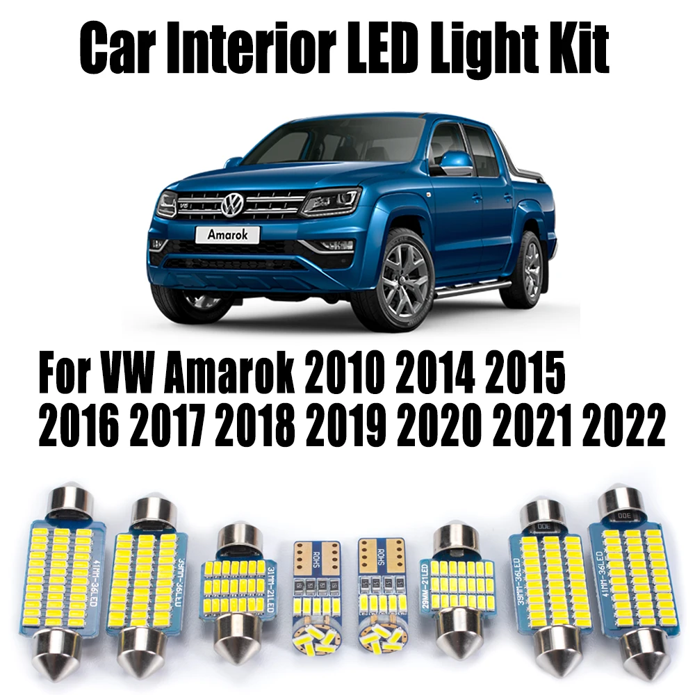 8Pcs LED Interior Map Dome Light Kit Canbus For VW Volkswagen Amarok 2010- 2016 2017 2018 2019 2020 2021 2022 Car Ceiling Bulb