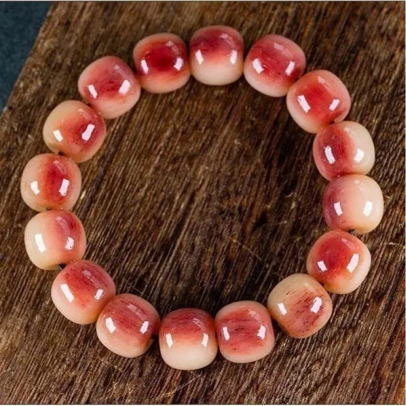 Natural Authentic Blood Buddha Beads Men and Women Old Bead Bracelet Care Collectible Artsy Object