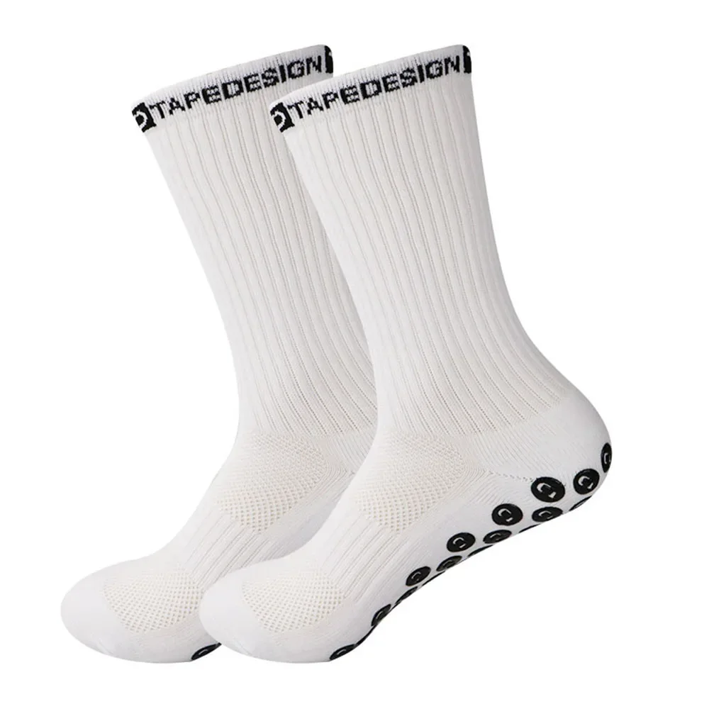 1 Pair Men's Non Slip Soccer Socks Breathable Knee Length Towel Bottom Cycling Hiking Soccer Socks