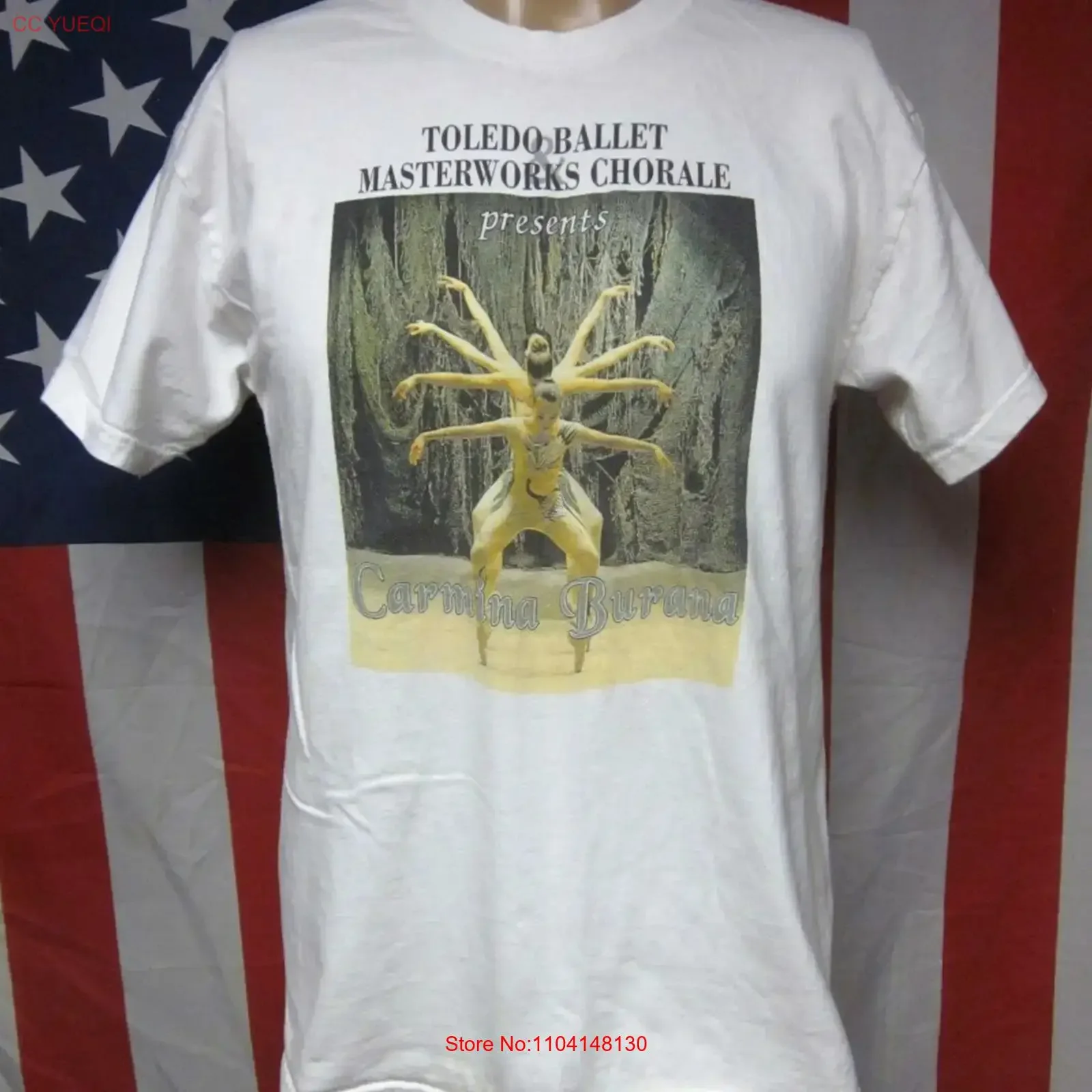 Camiseta TOLEDO BALLET Masterworks Chorale, talla Ohio 38 40, camiseta Carmina Burana vintage, estilo casual, lavado, con gráfico de moda