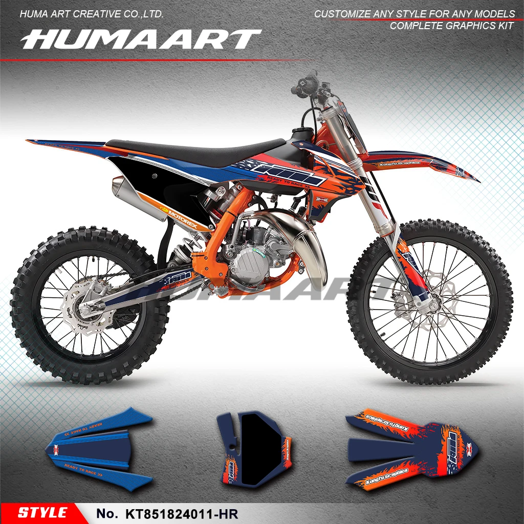 HUMAART Dirtbike Graphics Adhesive Sticker for KTM SX85 SX 85 2018 2019 2020 2021 2022 2023 2024, Rebuild Kit,  KT851824012-HR