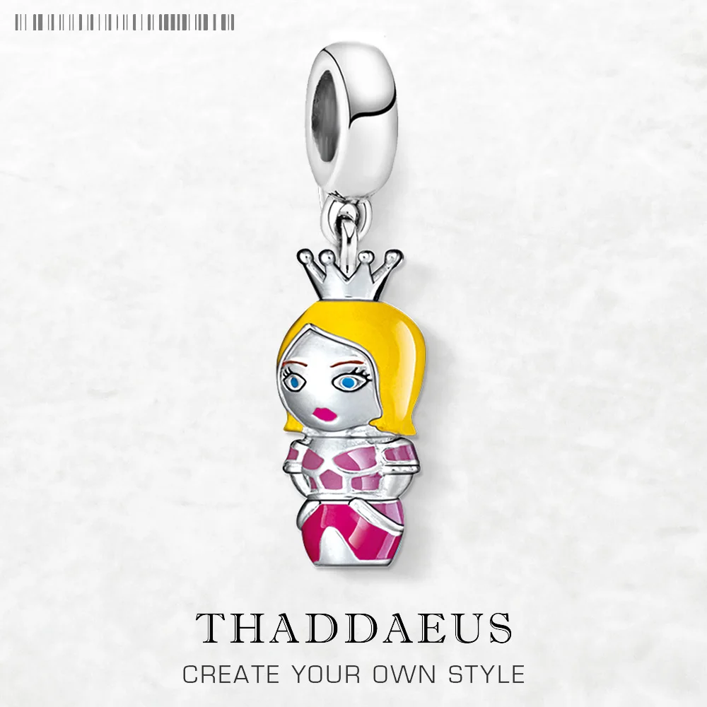 

Princess Doll Dangle Charm Pendant 925 Sterling Silver Women Cute Fine Jewelry Gift