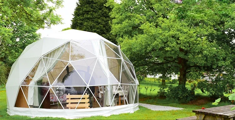 Trade Show Tent 8m diameter igloo geodesic dome steel structure camping tent hotel luxury dome house glamping round dome tent