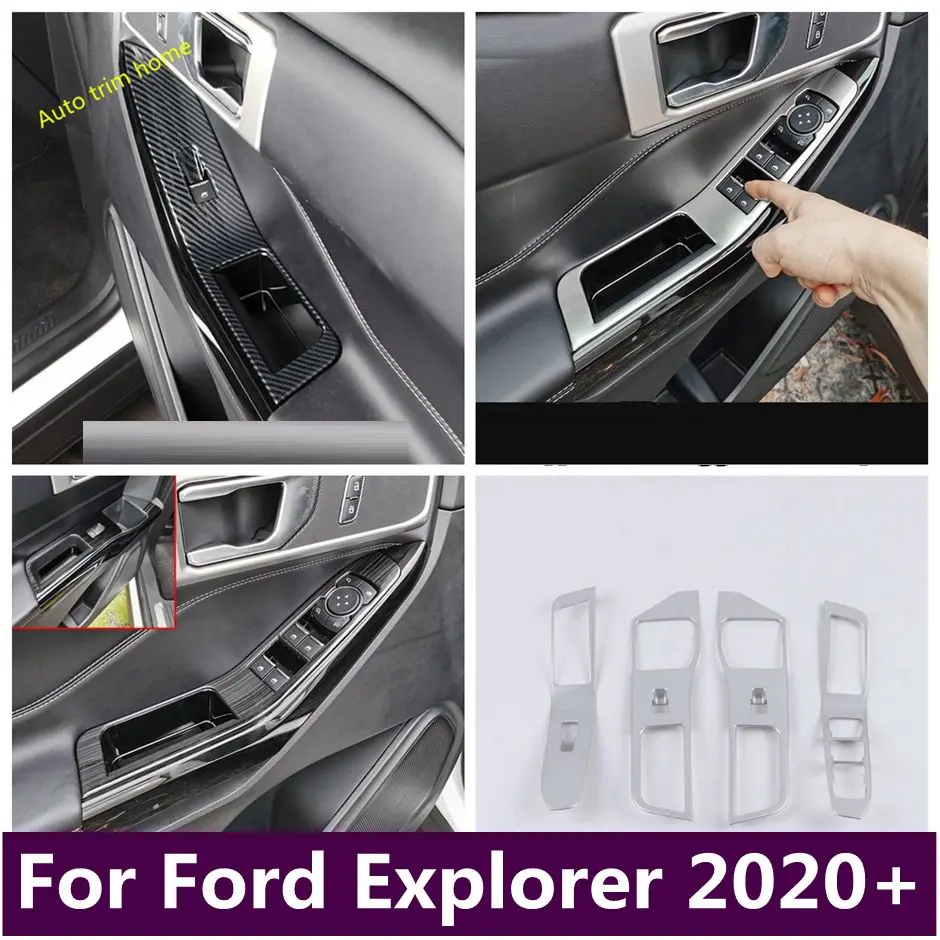 

Inner Door Handle Holder Window Lift Button Switch Control Decor Frame Cover Trim For Ford Explorer 2020 - 2023 Car Accessories