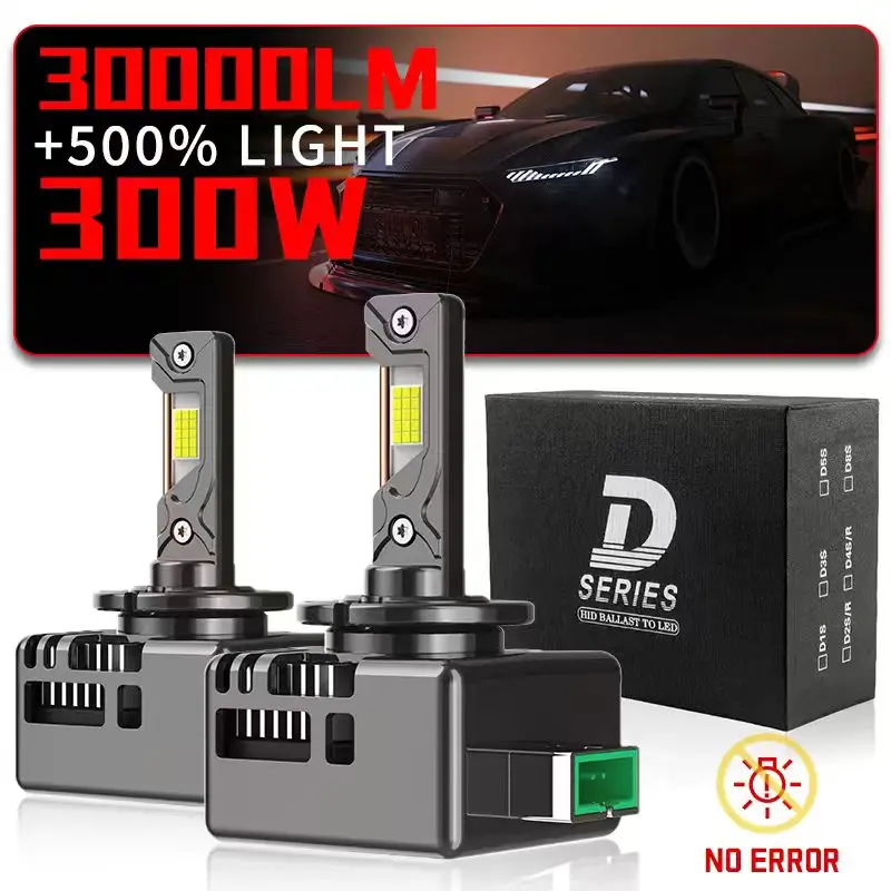

2 шт. D2S светодиодная лампа 300 Вт D1S D3S D4S D5S D8S сменные ксеноновые фонари супер яркий комплект для переоборудования для автомобиля с ксеноновой лампой 30000LM