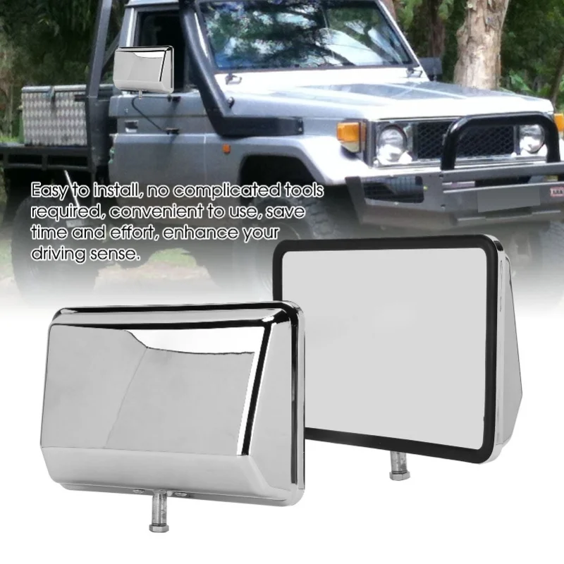 Car Door Mirror Head Universal Manual Adjustment Plating Replacement For Landcruiser 70 75 78