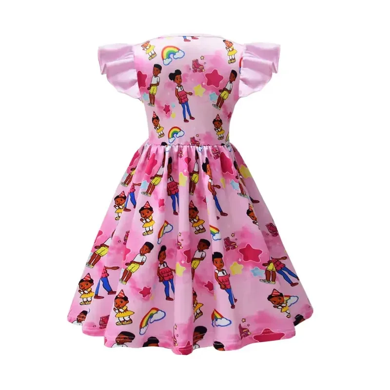 Nuevo vestido de esquina de 2025 Gracies para disfraz de niña, vestido de verano con estampado de dibujos animados para niño, ropa tipo túnica para niño ★ ★ ★   jj.