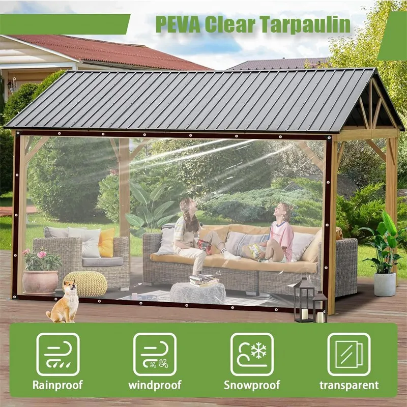 Anpassbare transparente PEVA-Plane für den Außenbereich, wasserdichter Zaun, Gewächshausfolie, regendichtes Tuch, Haustiere, Haus, Regenschutz, Pflanzenplane – Detail 2