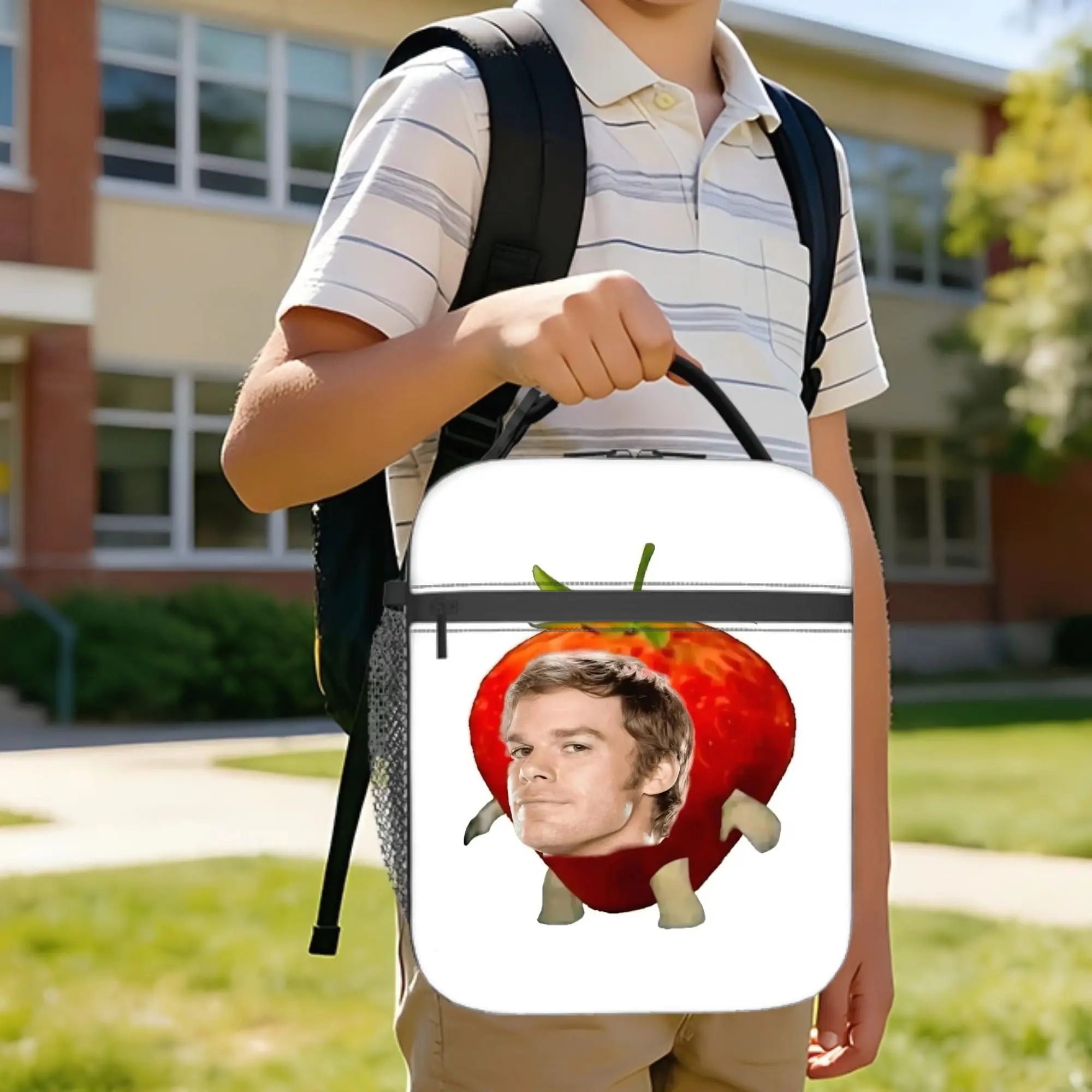 Dexter Morgan Insulated Lunch Bag Thermal Bag Reusable,Meal Container Strawberry Meme High Capacity Tote Lunch Box Food Handbags