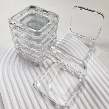 5Pcs Transparent Pink Plastic Storage Box Nail Art Display Stand Fake Nails Organizer…