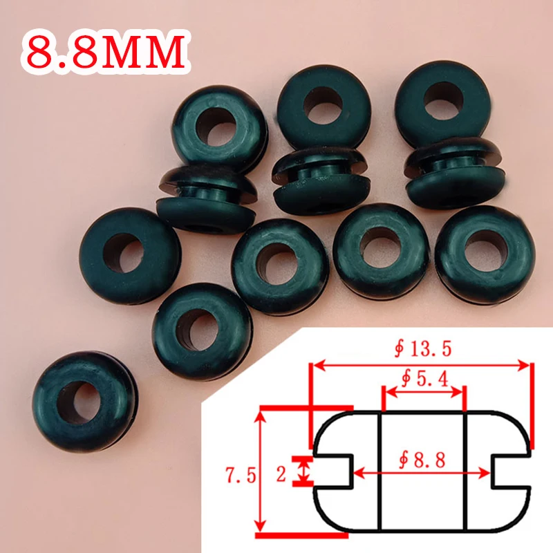 

Black Rubber Double Sided Protective Coil Out Hole Wire O-ring Distribution Box Through Wire Ring Seal Ring 1~100pcs 8.8mm