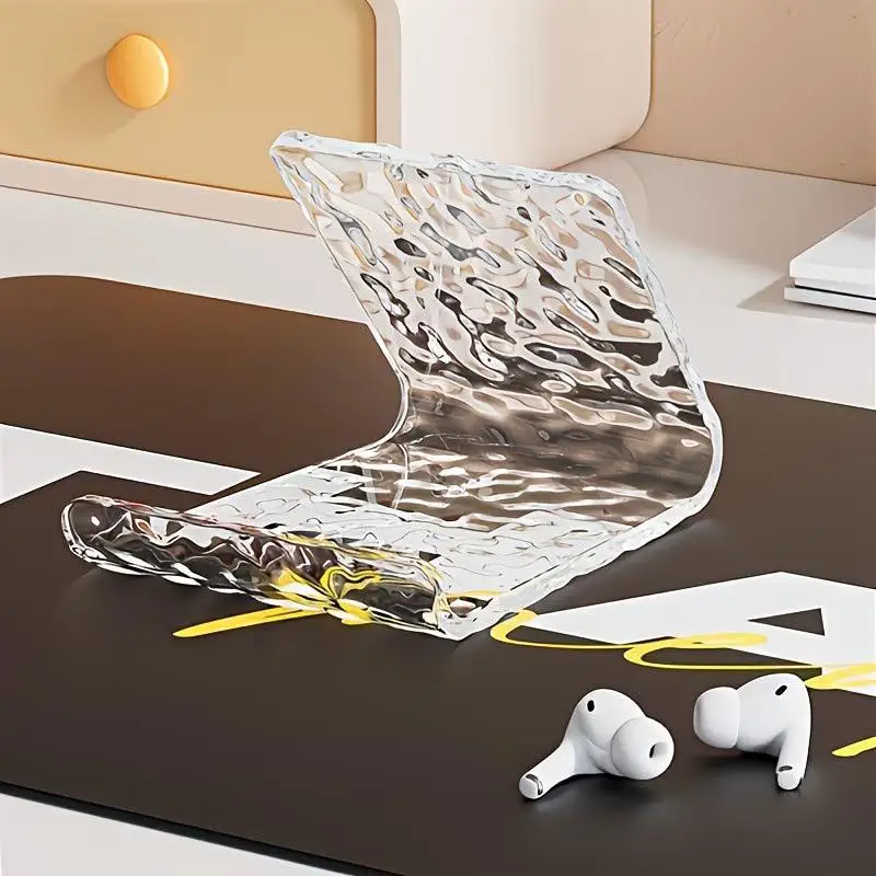 

Glacial Pattern Acrylic Phone Holder Tablet Stand Minimalist Design Desktop Bedside Lazy Bracket For Watching Shows