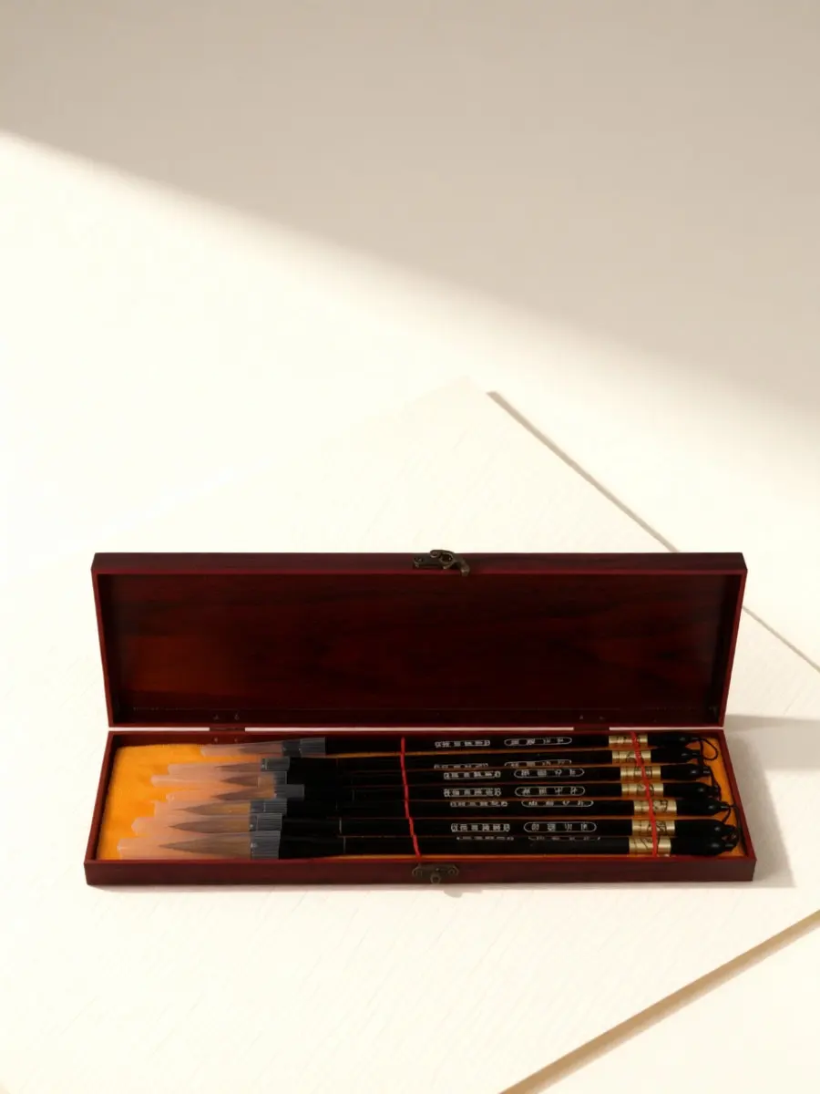 1Set Wolf Hair Calligraphy Brush Pen Set Sturdy Premium Material Non-Shedding Fine Tip for Watercolor Chinese Calligraphy