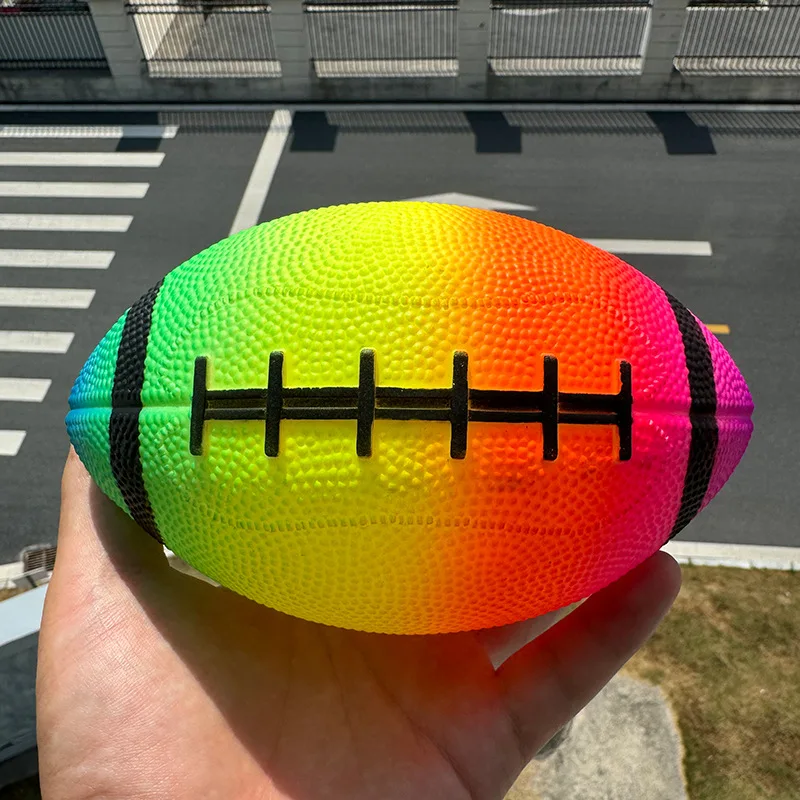 Nuevo Balón de Rugby de PVC Cosido a Máquina, Tamaño 5 Pulgadas, Arcoíris, para Entrenamiento de Fútbol Americano, Juguete Infantil, Deportes y Entretenimiento
