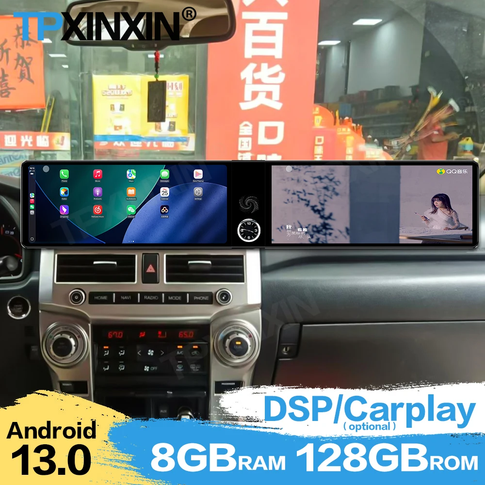 Qualcomm Android 13 For Toyota 4 Runner 2007~2022 Car Radio Stereo Automotive Multimedia Player GPS Navigation Carplay Head Unit