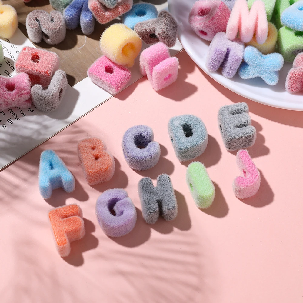 

5pcs Multicolor Acrylic Alphabet Beads Flocking 26 Letter Spacer Beads For DIY Bracelet Necklace Jewelry Making Accessories