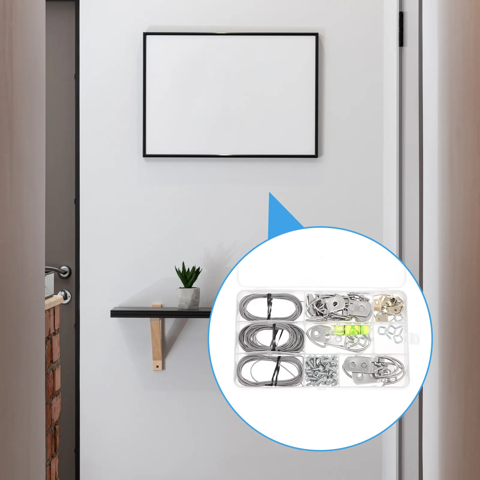 1Set Picture Frame Hooks Kit High Quality Iron Wall Hanging Accessories for Photo Frames Posters Canvas Art Easy Carry Simple