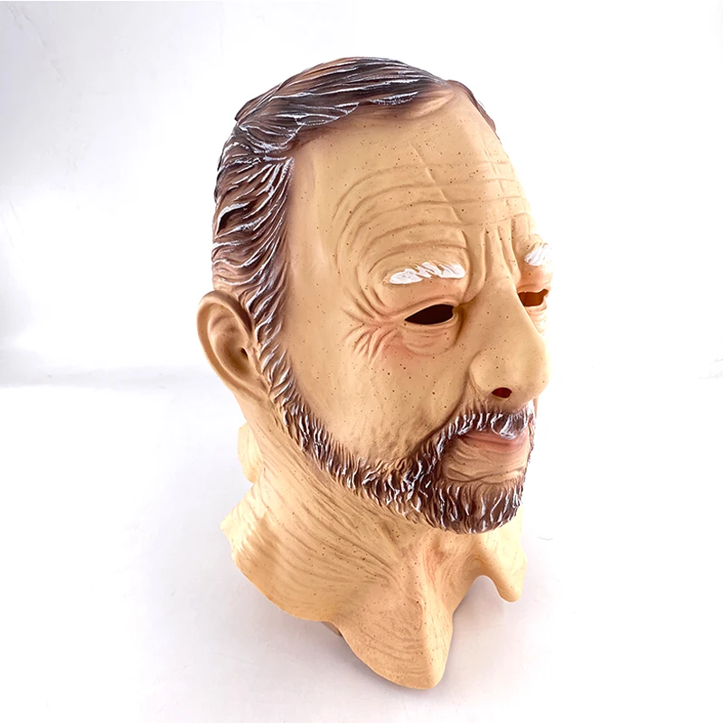 คุณปู่Latexหน้ากากสมจริงOld Man Latexหน้ากากเคราSupersoftสยองขวัญริ้วรอยFaceหมวกคอสเพลย์Real Person Mask