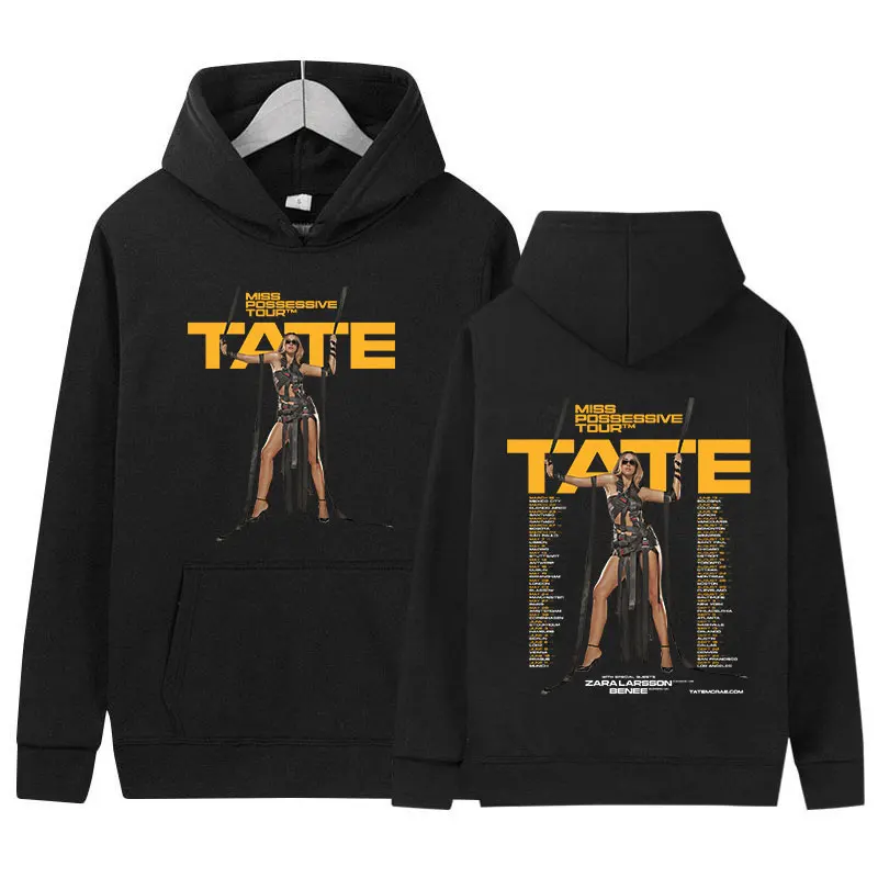 Tate McRae Miss Possessive Tour 2025 Print Hoodie Men Women Retro Harajuku High Quality Oversized Sweatshirt Fans Gift Clothing