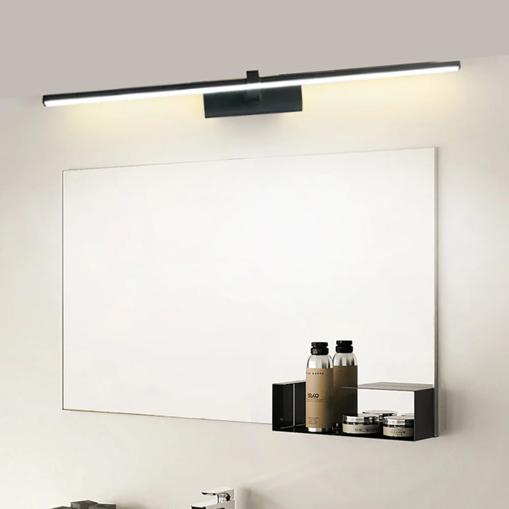 Lampada da parete moderna a specchio a LED con striscia di luce frontale minimalista 40/60/80/100 cm Camera da letto Soggiorno Cucina Bagno Apparecchio di illuminazione