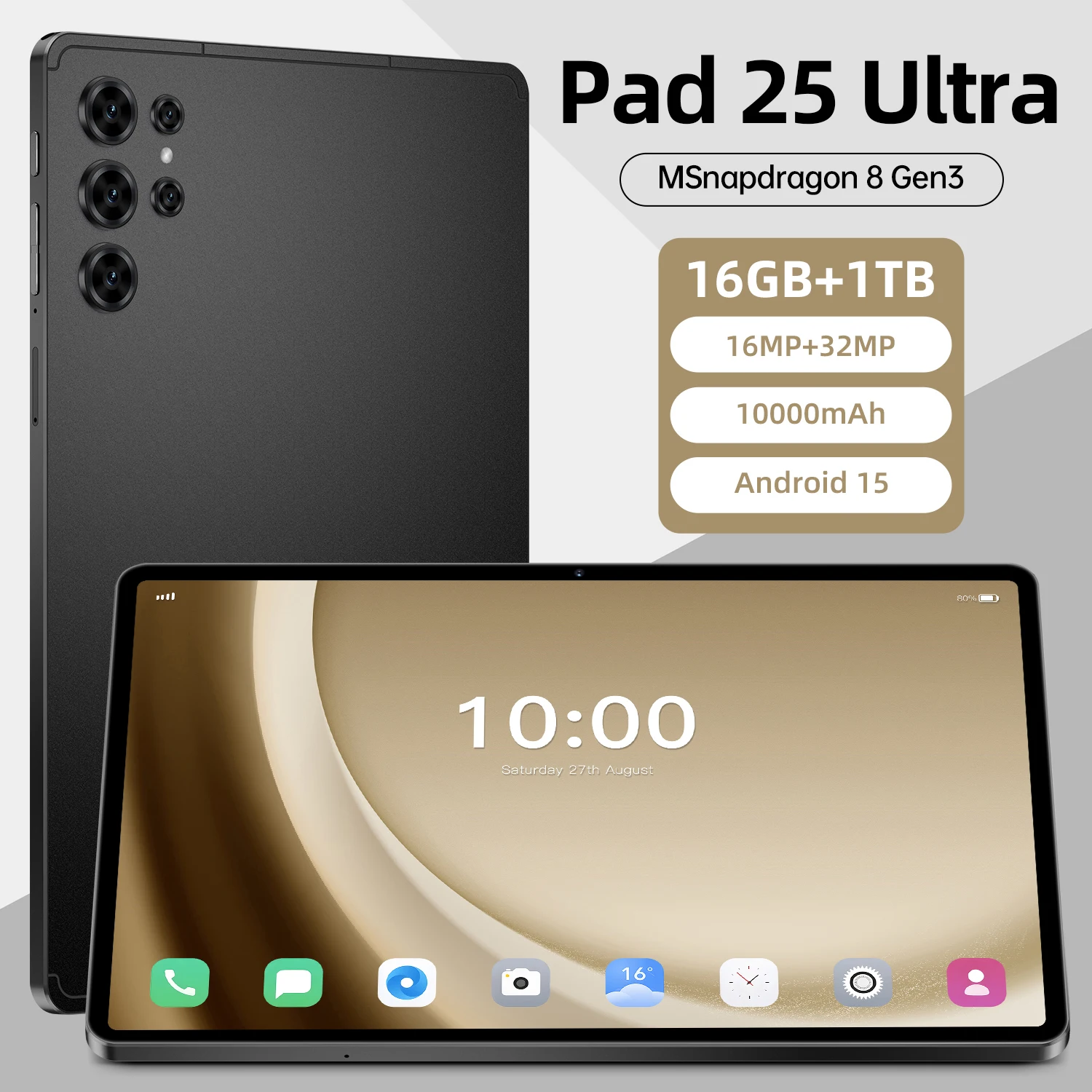 yZ[z2026NIWiPad 25 UltraV^^ubg Snapdragon 8 Gen3 10.1C` Android 15 16GB+1TB 10000mAh 5G fASIM WiFi GPS ^ubg