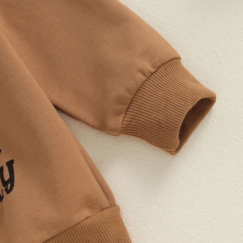 أطقم ملابس للأولاد برقبة دائرية ، توبات بأكمام طويلة ، سراويل أحادية اللون ، طباعة أحرف ، الخريف ، 2 * *