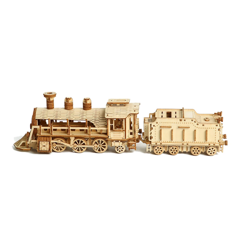 3d Laser Cuting Wooden Models Toys Kids Assemble Paintable Building Constructor Blocks Classic Trains Cars Boat Trucks Motorbike