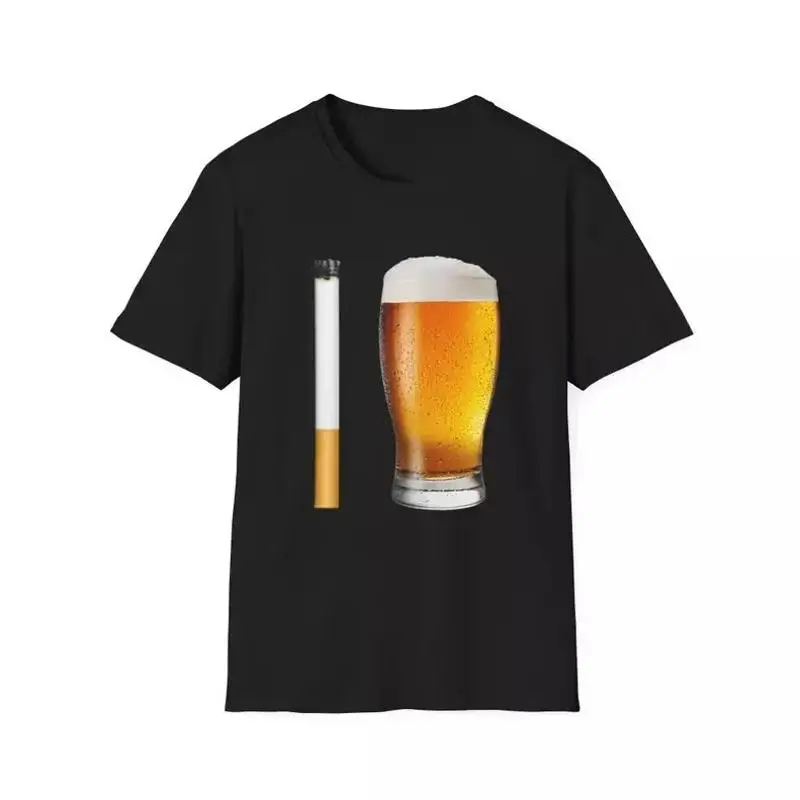 Funny Meme T Shirt Cigarette and Beer Breakfast Combo Joke