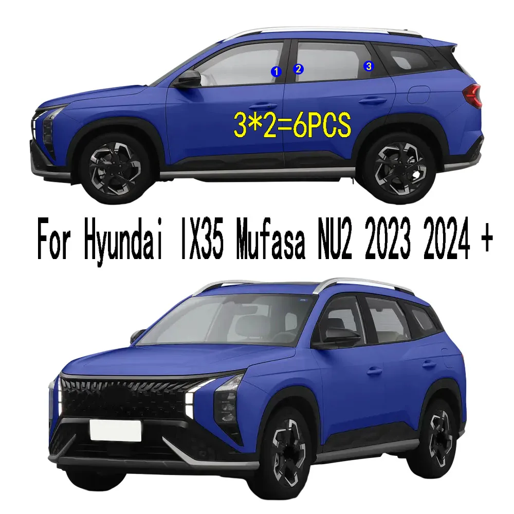 For Hyundai IX35 Mufasa NU2 2023 2024 Car PC Material Pillar Post Cover Trim Door Trim Window Molding Sticker Decoration Plate