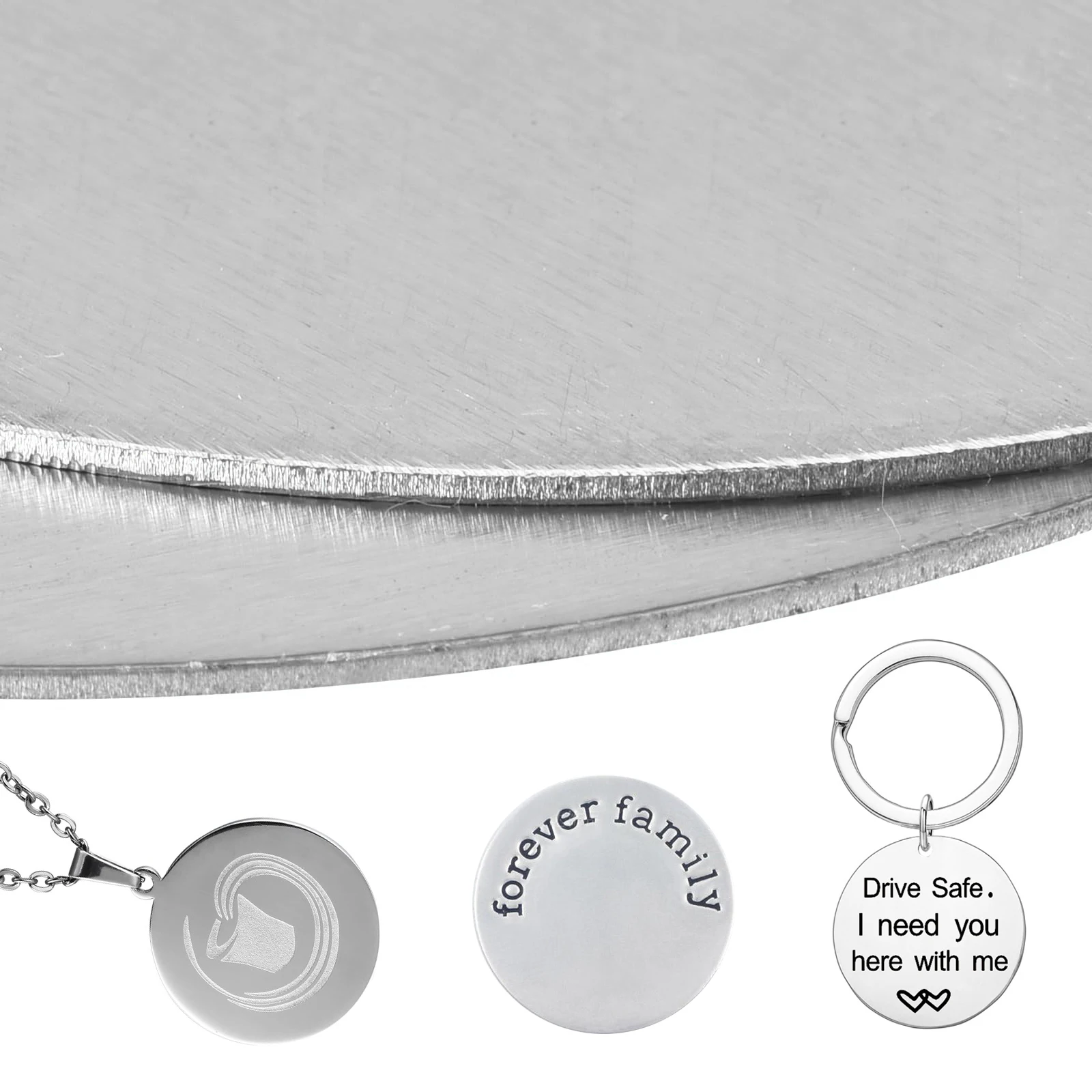 1pcs Stainless Steel Circular Plate Circular Disc Diameter: 50mm 60mm 80mm 100mm Thickness: 0.5mm 1mm 1.5mm 2mm metal engraving