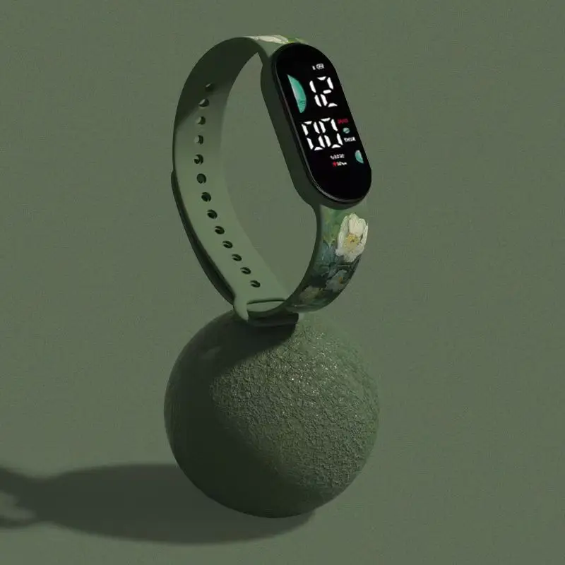 สําหรับMi Band 8 9 สายเปลี่ยนสร้อยข้อมือสําหรับXiaomi Miband 6 5 4 3 Universalสายรัดข้อมือซิลิโคนดอกไม้ที่มีสีสันสําหรับMiBand7